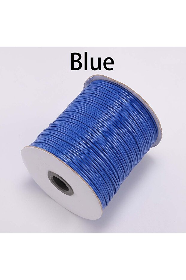 1.5mm (10Meters) Blue 10m/lot Korean Waxed Cotton Cord Waxed Thread Cord String Strap Necklace Rope