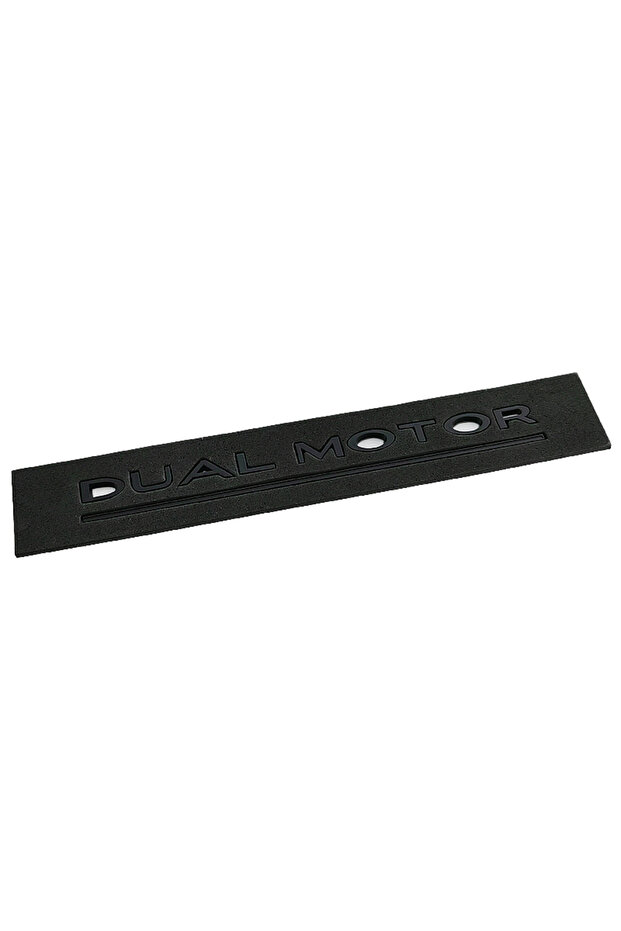 Matte Black 3D ABS Chrome Red Line Black Logo DUAL MOTOR Emblem Letters Car Styling Trunk Badge For