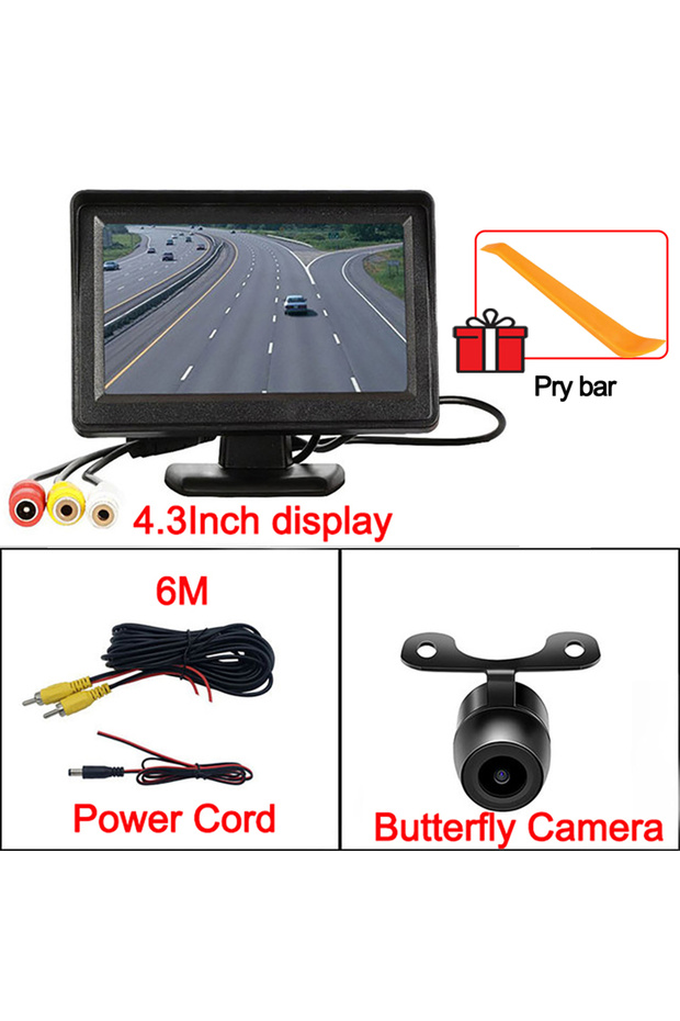 Butterfly Camera 4.3Inch Rear View Camera Monitor Screen Reversing Camera for Car Parking Parking Sy