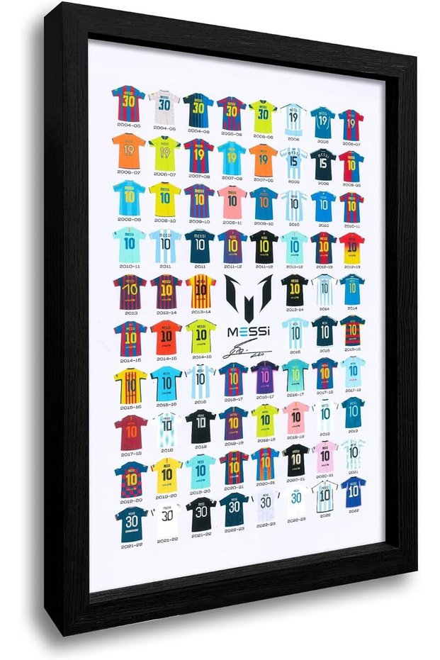 Motivational Football Players A4 Canvas Wall Art for Boys Room with Outer Frame