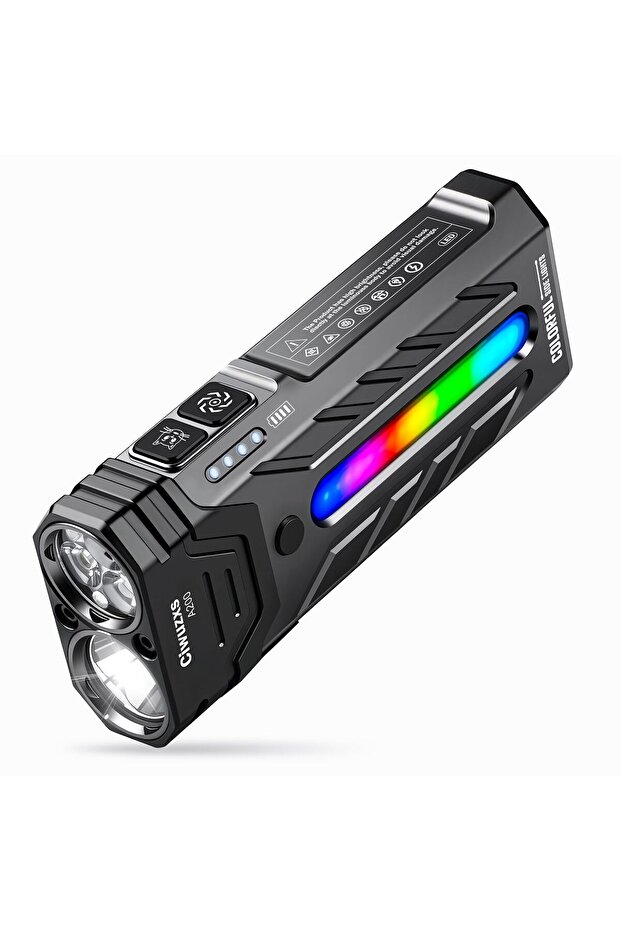 مصباح يدوي LED محمول عالي الأداء بتركيز ثابت وبطارية 5600 مللي أمبير طراز A200 YM-A200M بقوة 5200 لومن مع مكبر