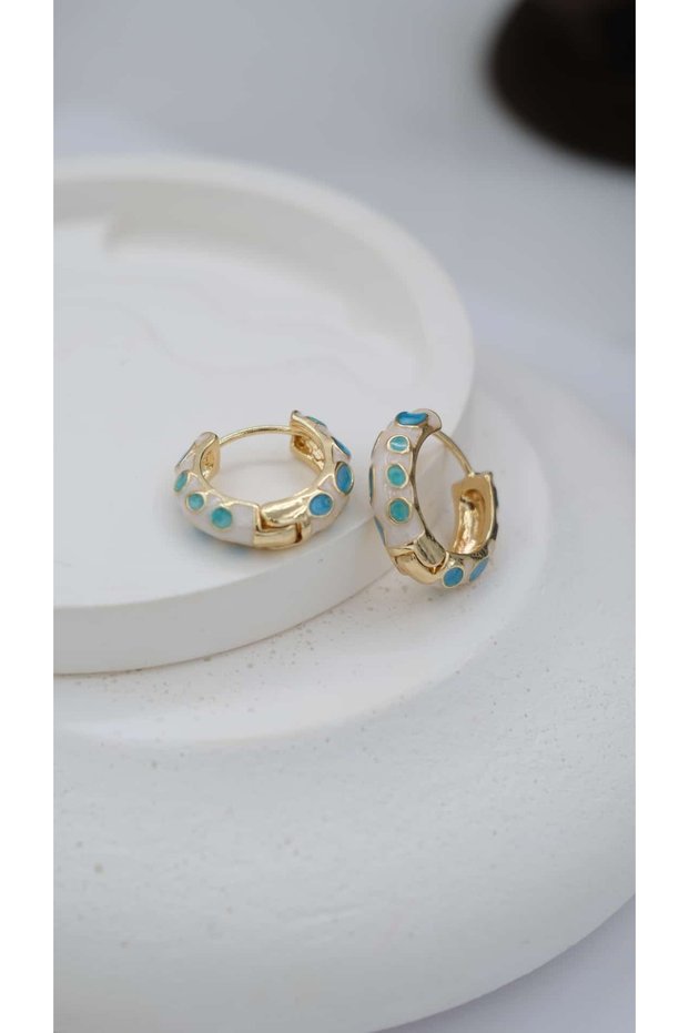 Colorful Enamel Hoop Earrings