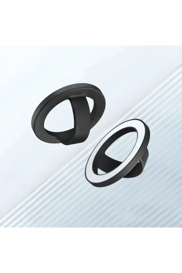 black Liquid Silicone Magnetic Phone Ring Holder Magsafe Compatible with Metal Plate Finger Grip Sta