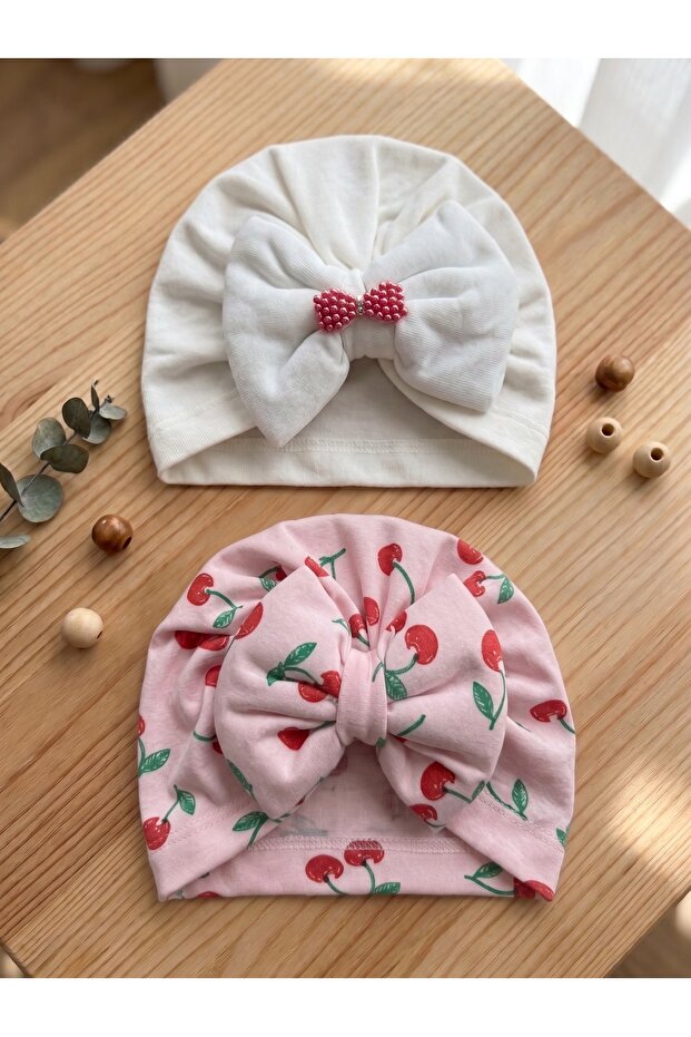 2-Pack Baby Bonnet Hat with Pattern, Baby Gift