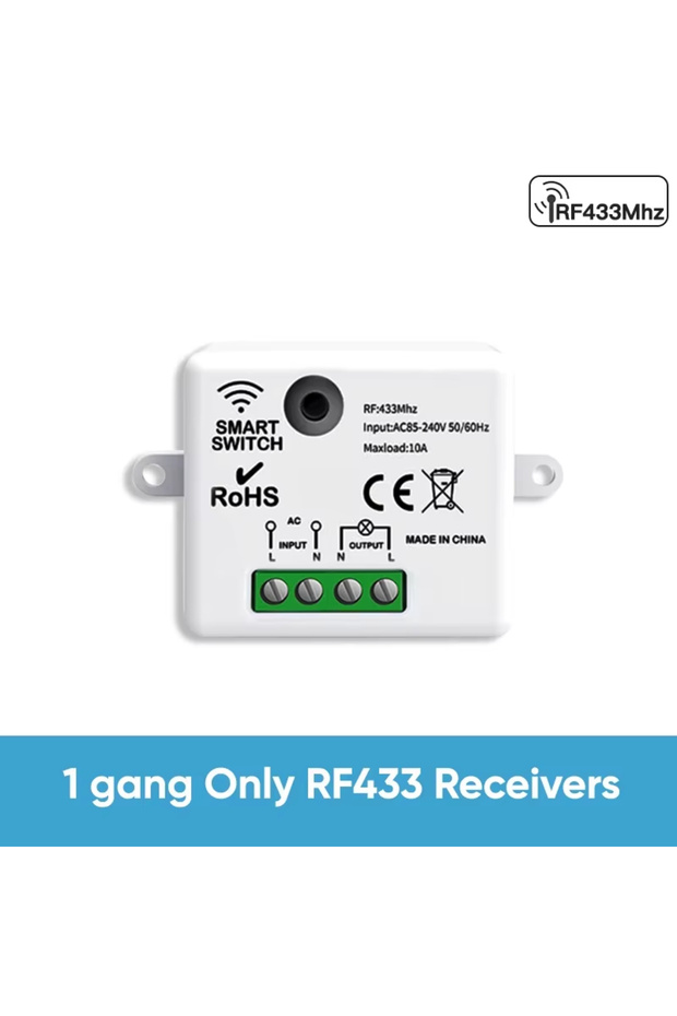 1Receiver AXUS RF433 Relay Interruptor Mini Remote Control 433Mhz Wireless Wall Switch 1/2/3 Gang Wa
