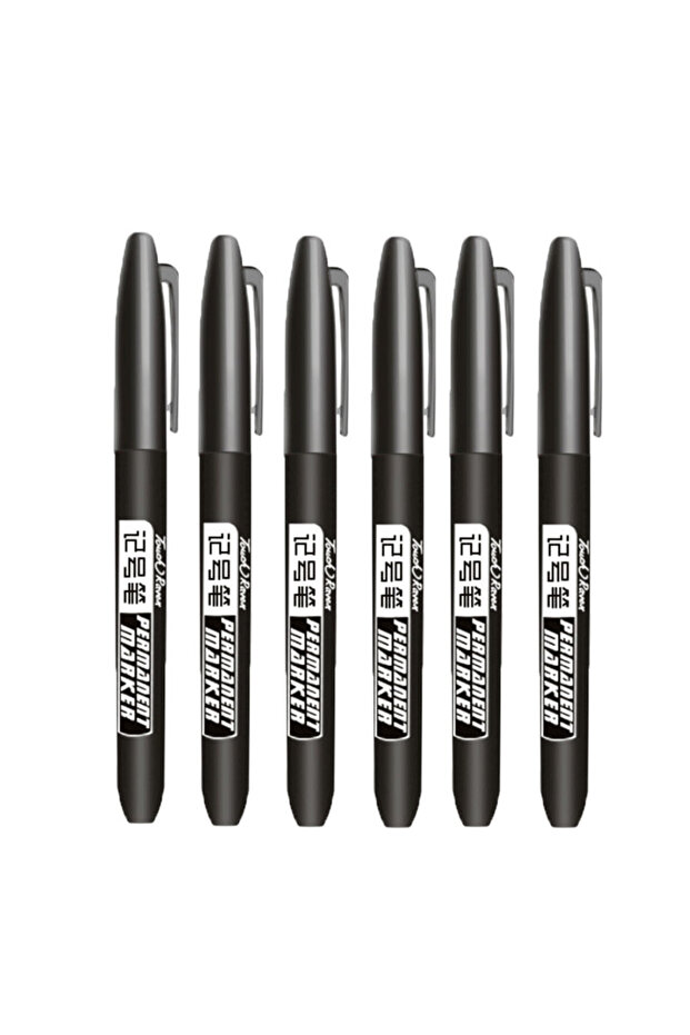 6 Black Set 6 PCS Permanent Marker Pen Manga Drawing Markers Black Blue Red Waterproof Ink Sketch Pe