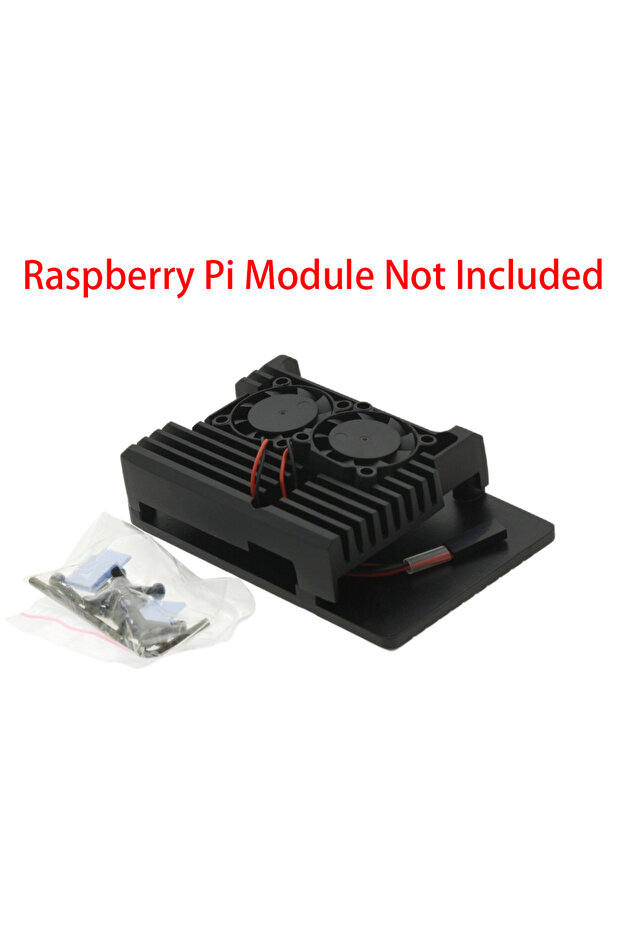 علبة ICGOICIC Pi 4 مع مروحة لـ Raspberry Pi 4 و 3 Model B و 3B Plus، مصنوعة من الألومنيوم مع مروحة يحافظ على البرودة مزدوجة.