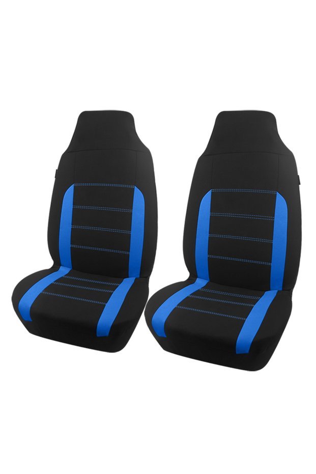 TypeA Blue 2 Front AUTOKING Universal Polyester Fabric Car Seat Covers Fit For Most Car Suv Truck Va