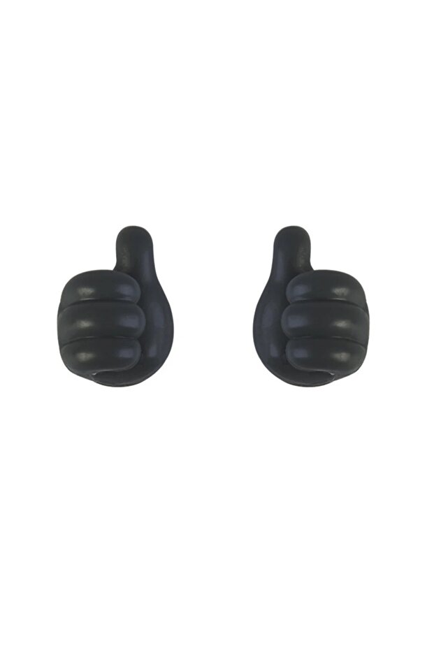 2pcs black Hand-shaped Holder Glasses Cable Power Cord Charging Line Self Adhesive Mini Hook Storag