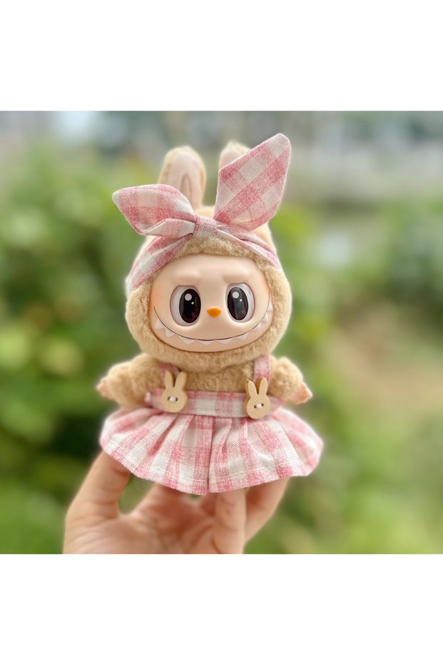 NO DOLL pink set A LABUBU Doll'S Clothes Outfit Accessories for 15-17cm Labubu Idol V1 V2 Stylish Ou