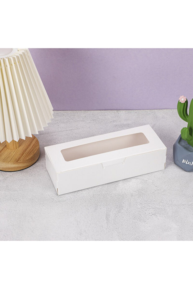 30pcs 20.5X7.5X5cm WHITE 10/30/50 Pcs Kraft Paper Packaging Boxes Transparent Window Candy Baking Ca