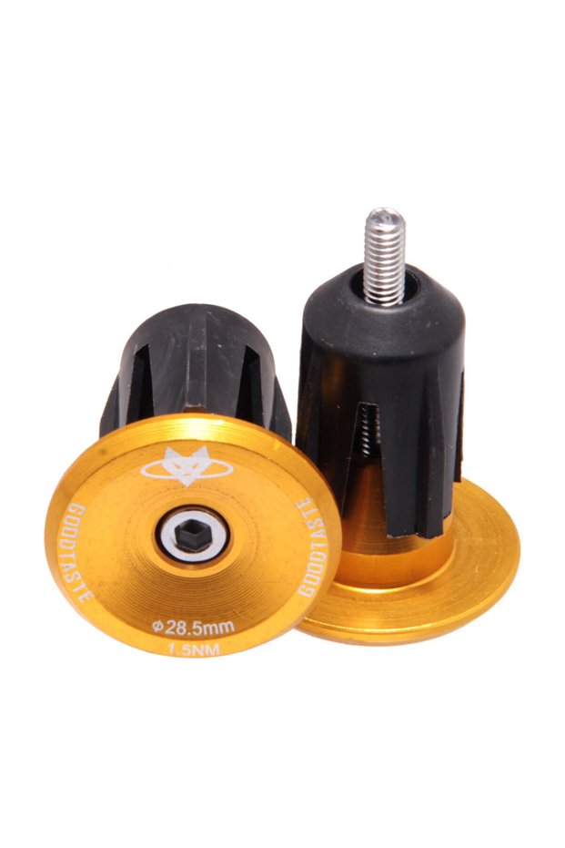Gold-N Road Mountain Bike Handlebar Cap Bicycle Handle Bar Cover End Plugs Inflated Aluminum Alloy L