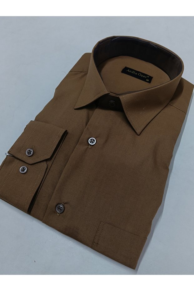 Men's Regular Fit Classic Cut Cotton Oxford Texture Single Pocket Collared Shirt