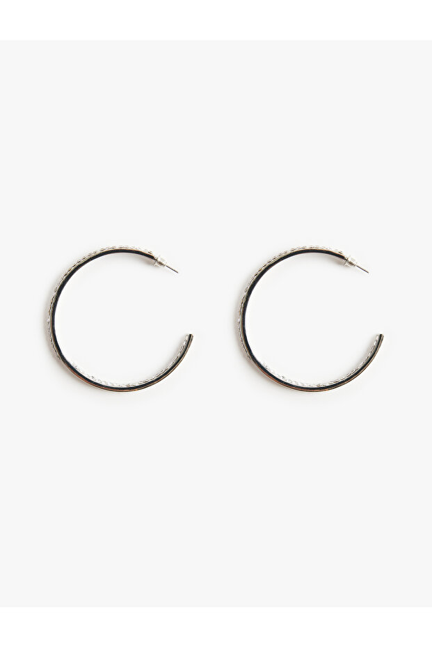 Stone Detailed Hoop Earrings