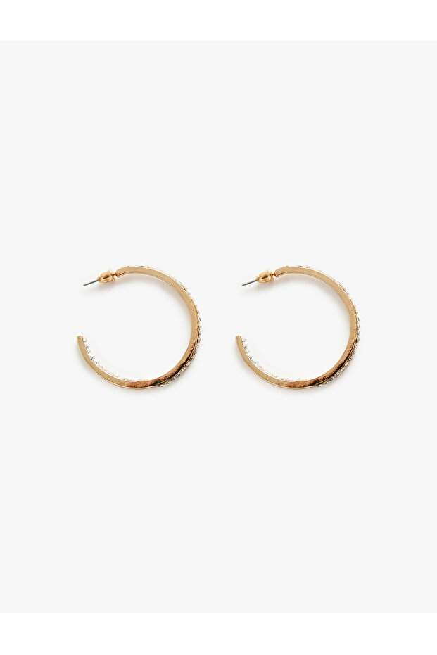 Stone Detailed Hoop Earrings