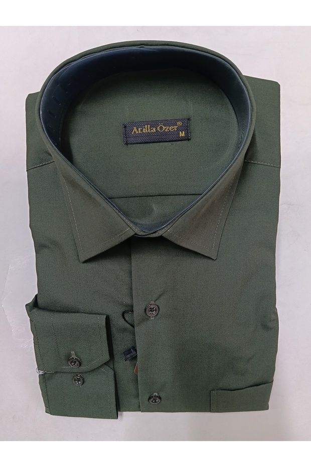 Men's Regular Fit Classic Cut Cotton Oxford Texture Single Pocket Collared Shirt