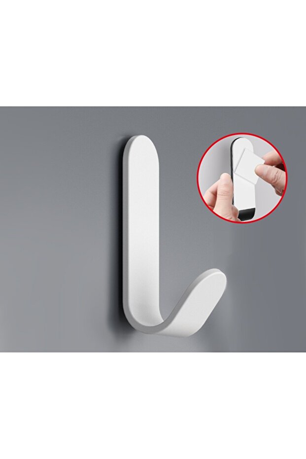 white 5pcs Multi-purpose Wall Organizer Hook Behind-door Key Cloth Hanger Hook Bathroom Robe Towel H