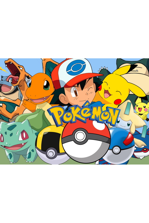 125x80cm 1 Cartoon Pikachu Charmander Monster Theme Background Cloth Happy Birthday Party Baby Showe