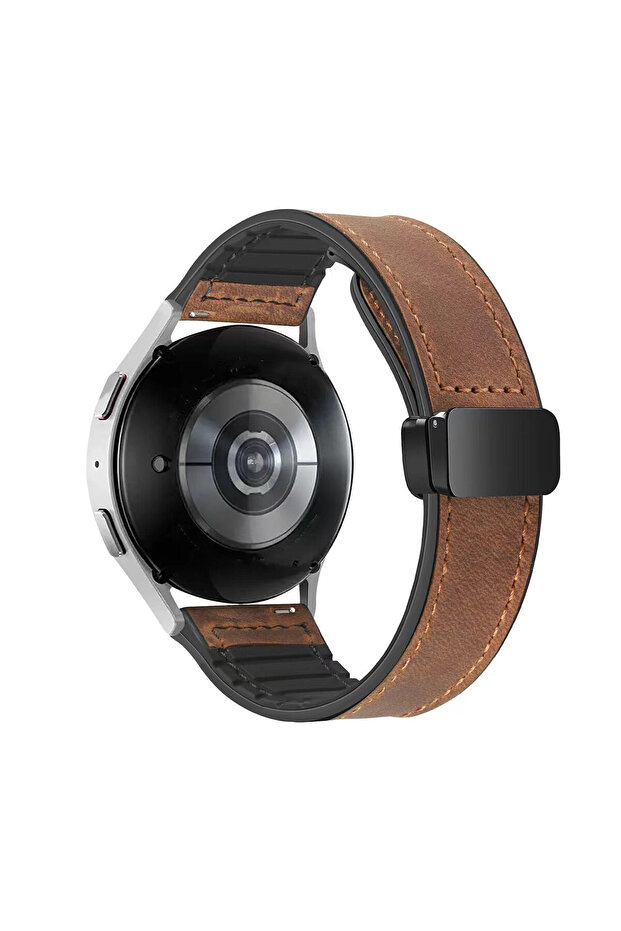 22MM Crazy Deep Brown Leather Silicone Strap For Watch S4 S3 S2 S1 Pro Active 20mm 22mm Sport Silic