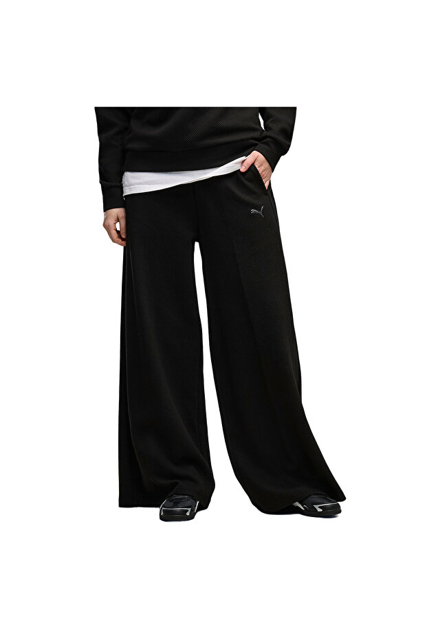 Class Wide Leg Women's Black Casual Style Sweatpants 69401301