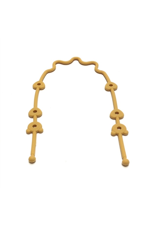 Yellow Baby Pacifier Chain with Safety Straps Silicone Holder Stroller & Highchair Accessory Drinkin