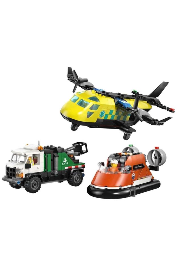 60505 Lego City Airplane, Service Truck and Hovercraft 990 Pieces +7 Years