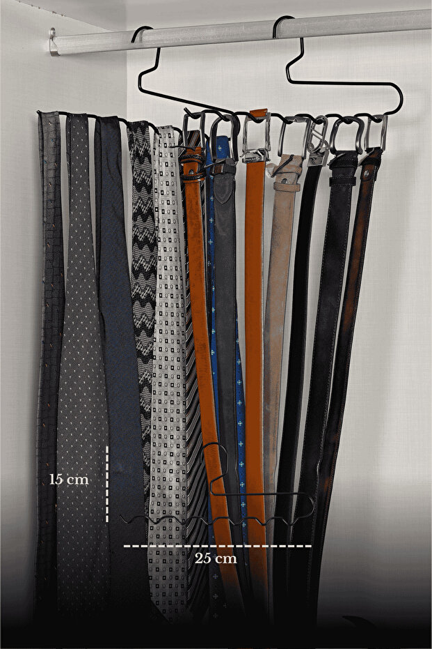 10-Piece Matte Black Zigzag Hanger for Pants, Shawls, Scarves, Belt Hanger, Closet Organizer