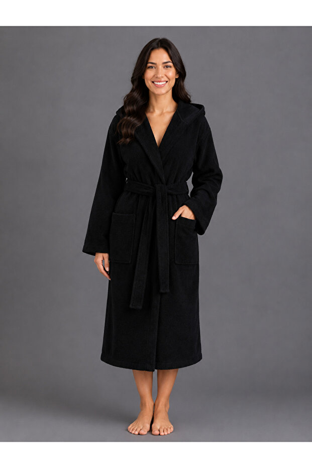 100% Cotton Export Surplus High Weight Hooded Curly Bathrobe