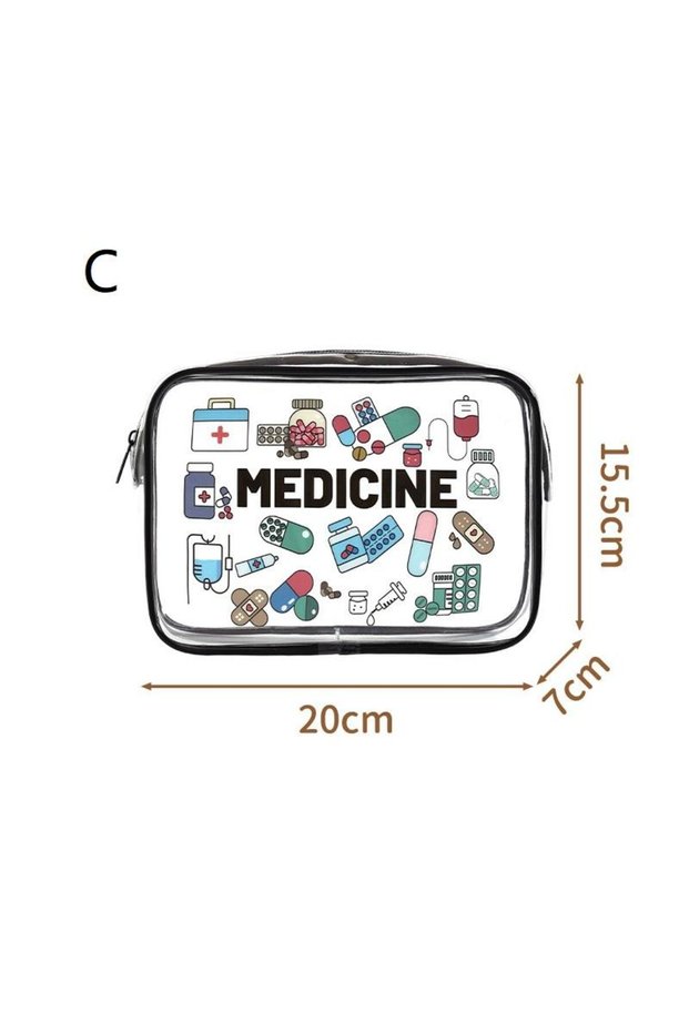 C PVC Zippered Cosmetic Bag Clear Toiletry Bag for Women & Girls - Large Capacity Lightweight Trave.