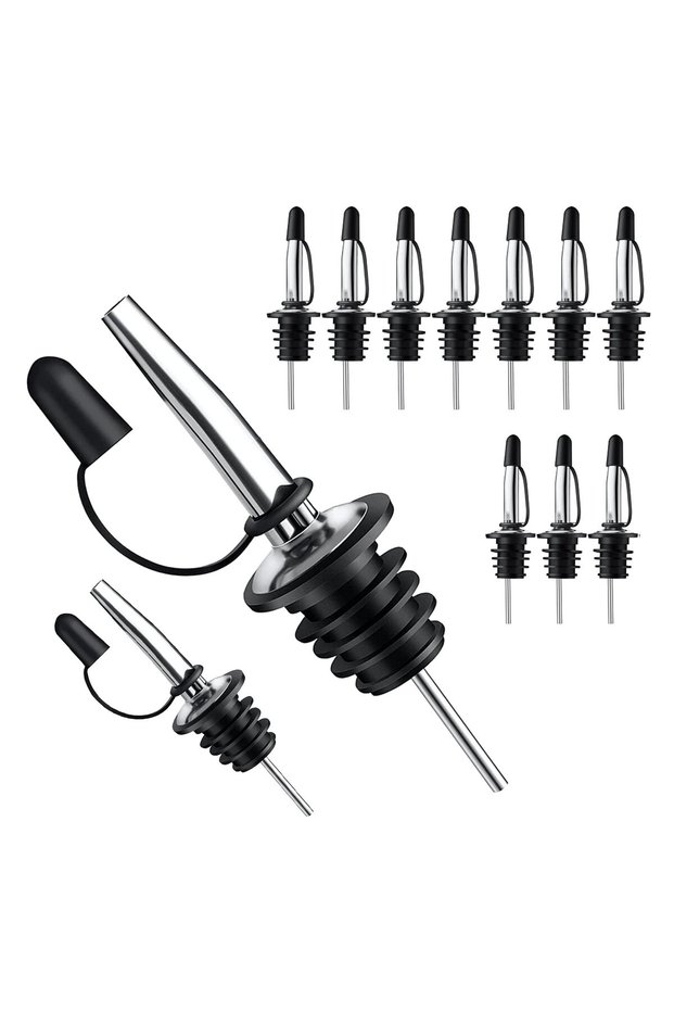 12 Pcs 12 Pack Liquor Bottle Pourers, Liquor Pour Spout for Liquor Bottles, Stainless Steel Olive Oi