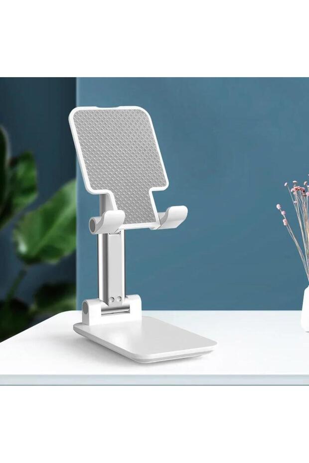 WHITE Desk Mobile Phone Holder Stand For IPhone IPad Adjustable Desktop Tablet Holder Universal ...
