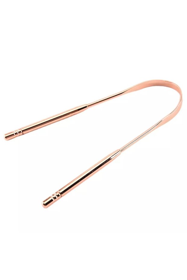 Copper Crescent Style Scraper Hygienic Tongue Cleaning Scraper for Office Home Office Personal Oral Care