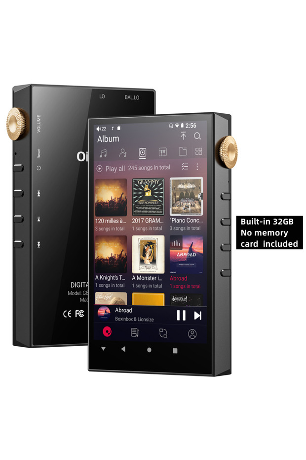 32GB no card black 32G/160GB HiFi Hi-Res Audio Player,Bluetooth and WiFi, 4.4mm Balanced, Dual ESS D