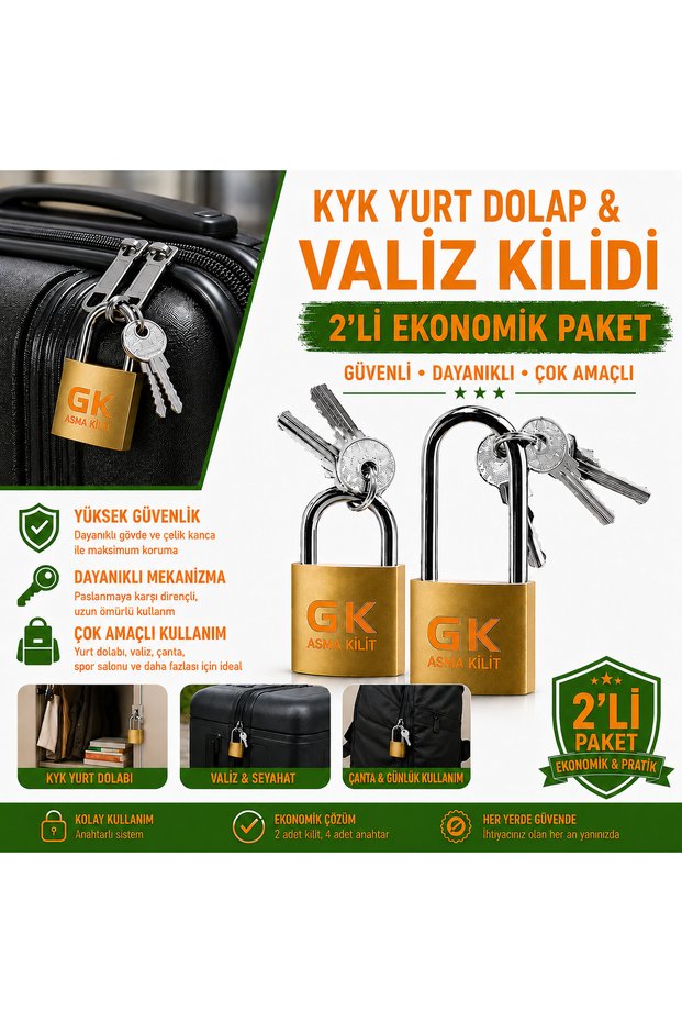 Short Type Yellow Padlock and Long Pin Yellow Padlock – Lock for Cabinet, Door, Shutter, and Suitcase