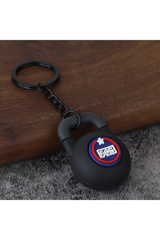 Black C Fitness Equipment Keychain Metal Dumbbell Barbell Sports Pendant Portable Miu Bag Design For