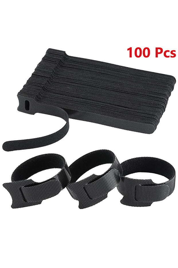 50pcs-Black 100pcs Releasable Cable Organizer Ties Mouse Earphones Wire Management Nylon Cable Ties