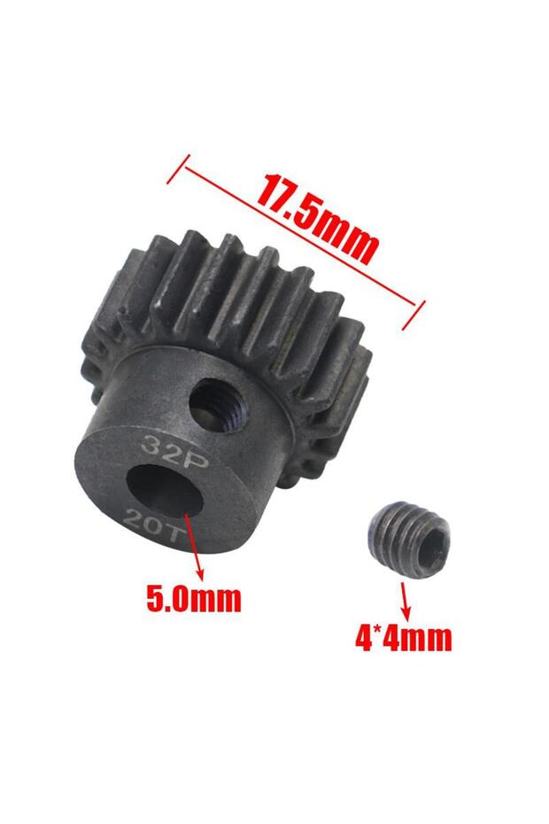 32P 20T AJRC 32P M0.8 5mm 13T 14T 15T 16T 17T 18T 19T 20T 21T Black Steel Metal Pinion Motor Gear Fo