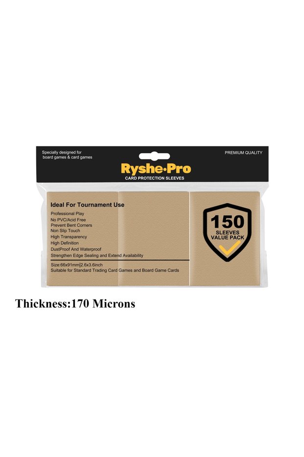 150pcs golden 150Pcs Premium Card Sleeves 2.6"x3.6" Compatible with Standard Size Trading Cards for