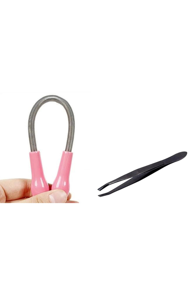 Spring-loaded hair & mustache remover - includes tweezers