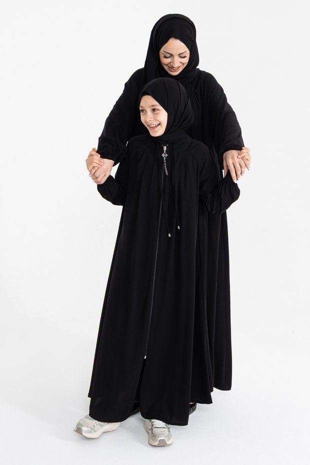 Lace-Up Pleated Children's Ferace & Black - 4007