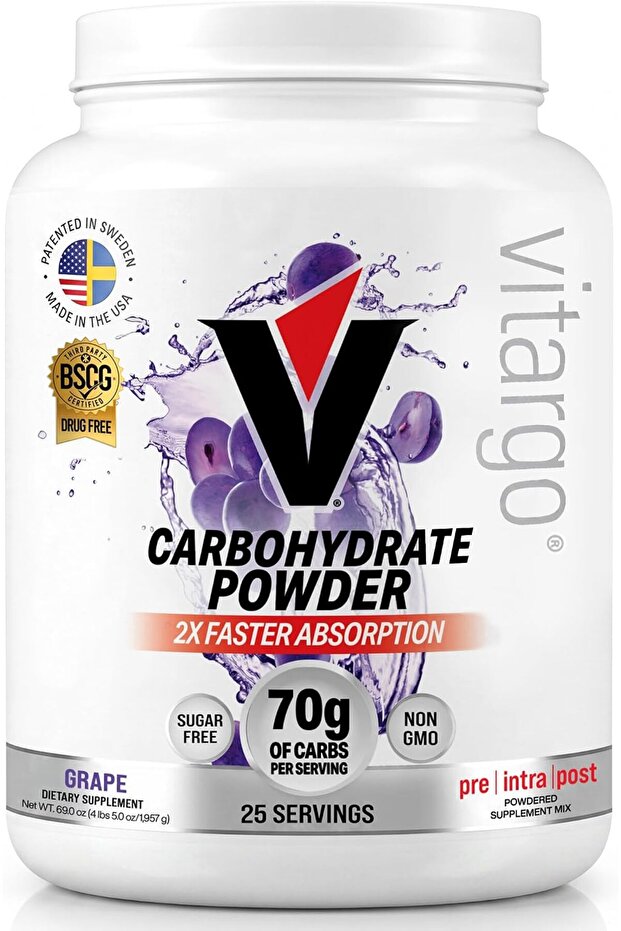 Carbohydrate Powder Supplement for Recovery, Endurance, and Muscle Gain, Grape Flavor, 4 lb