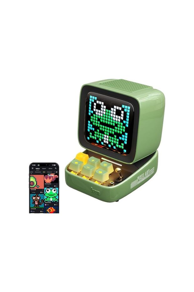 Retro Pixel Art Gaming Bluetooth Speaker, LED Display App Control, Audio Alarm Clock DIY
