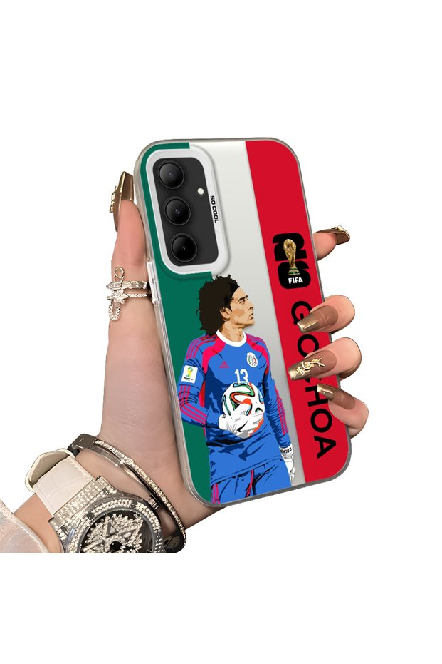Samsung Galaxy A35 Compatible Hard Acrylic Back Silicone Edge Lens Protection Star Football Player Case