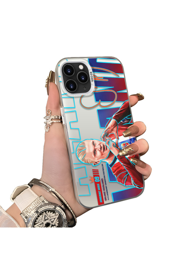 iPhone 11 Pro Compatible Hard Acrylic Back Silicone Edge Lens Protection Haaland Case