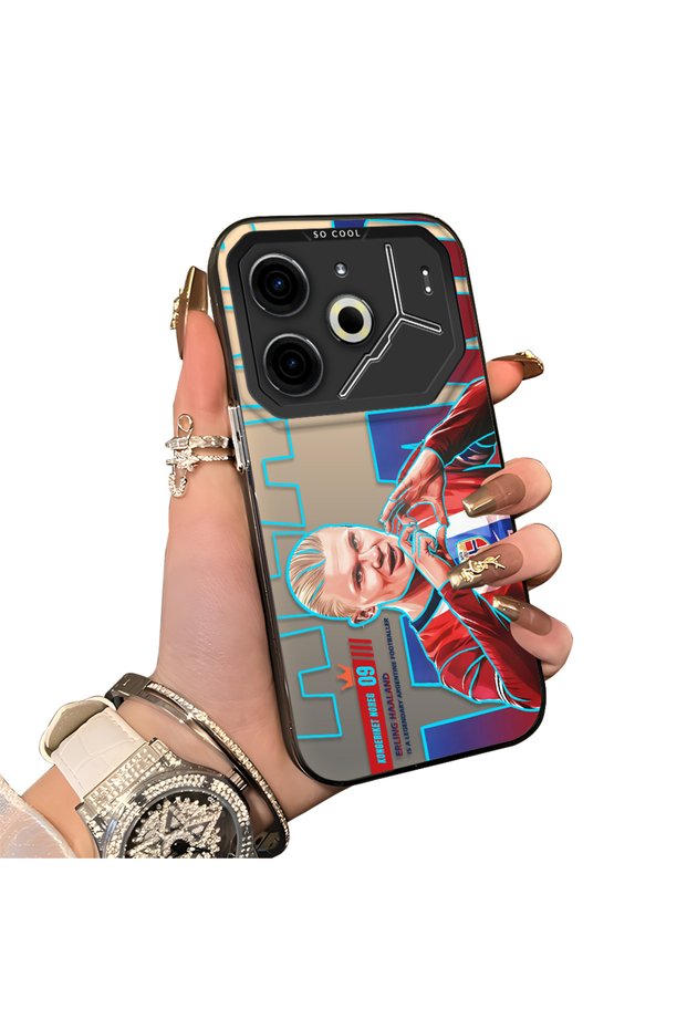 Tecno Pova 6/Pova 6 Pro 5g Compatible Hard Acrylic Back Silicone Edge Lens Protection Haaland Case