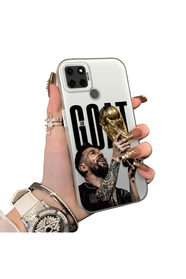 Realme C25Y/C21Y Compatible Hard Acrylic Back Silicone Edge Lens Protection Star Football Player Case
