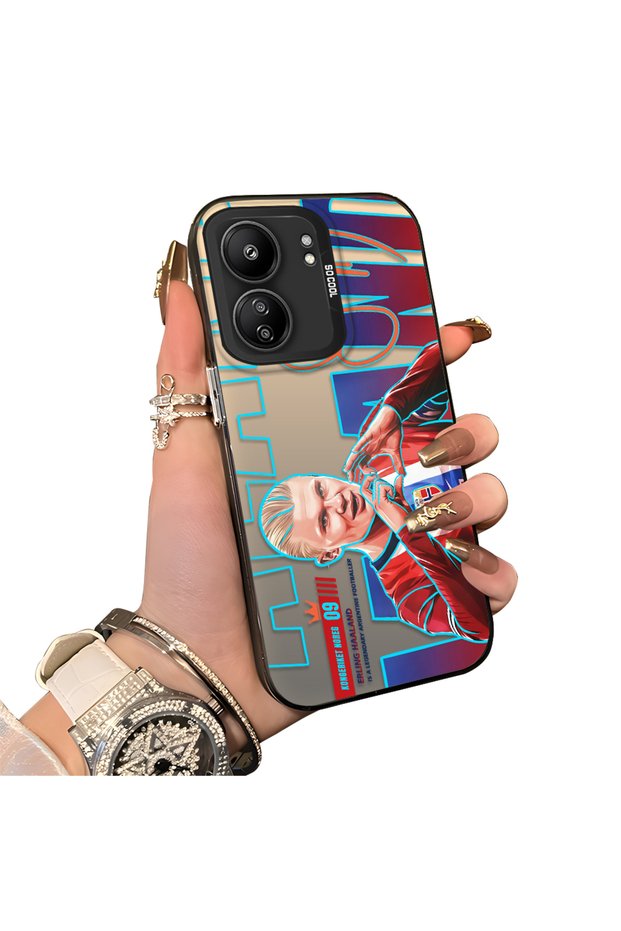 Xiaomi Redmi 13C 4G/5G Compatible Hard Acrylic Back Silicone Edge Lens Protection Haaland Case