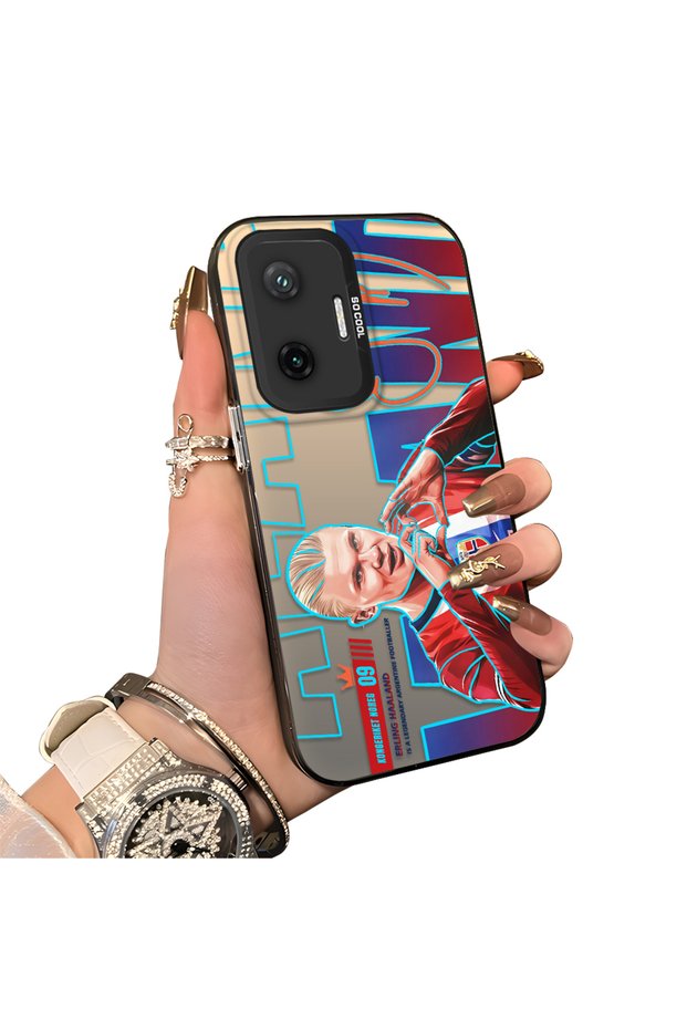Xiaomi Poco F7 Compatible Hard Acrylic Back Silicone Edge Lens Protection Haaland Case
