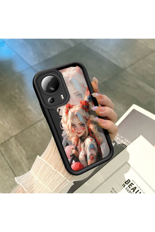 Mi 13 Lite Compatible Black Silicone Case Shockproof with Camera Protection
