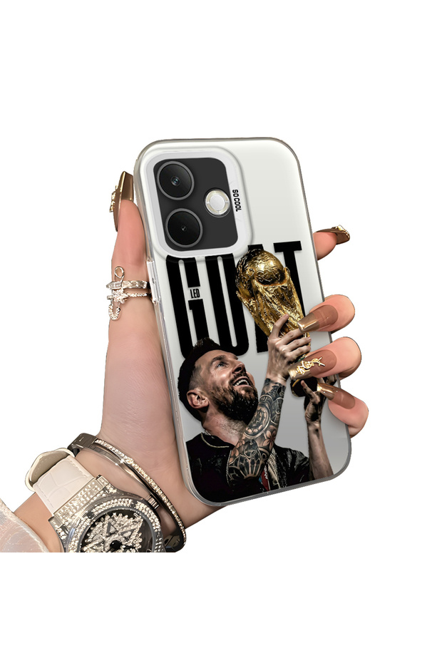 Oppo A5 Pro 4G/5G Compatible Hard Acrylic Back Silicone Edge Lens Protection Star Football Player Case